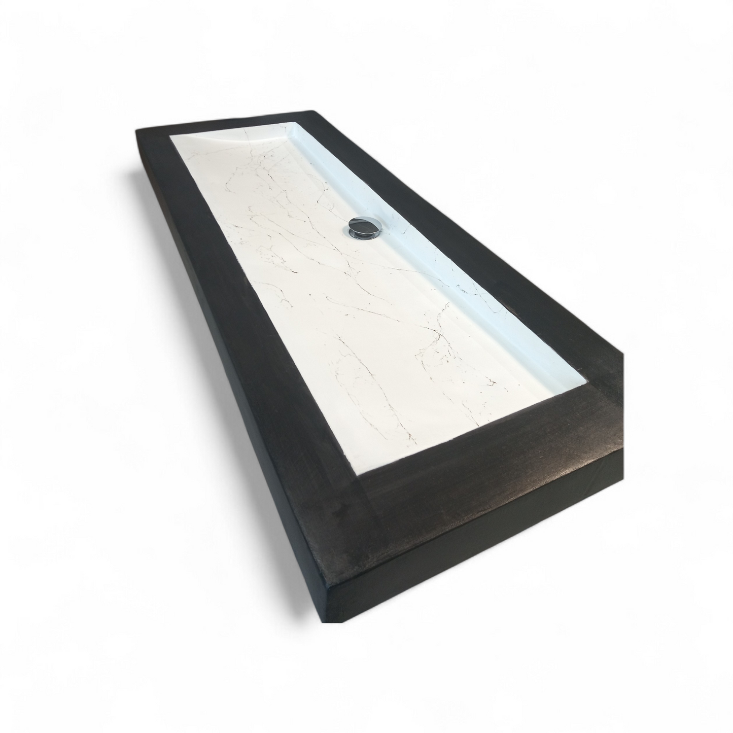 Plan double vasque bicolore noir & blanc effet doré– Édition Céleste – béton ciré renforcé – fabrication artisanale française Gakeal (Copie)